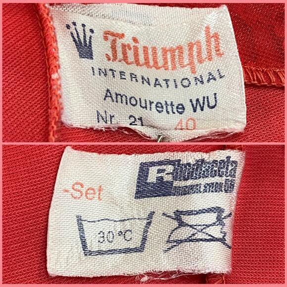 Vintage 60s Germany Triumph Int. Coral Nylon & Lace Mini Slip Dress Women Size S - Picture 11 of 11